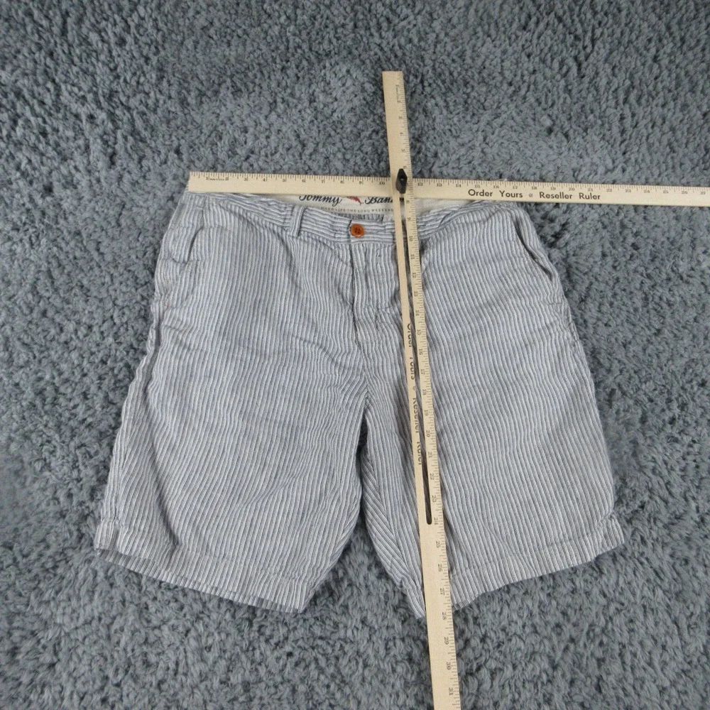 Tommy Bahama Shorts Mens 35 Blue Striped Linen Chino 34x9*